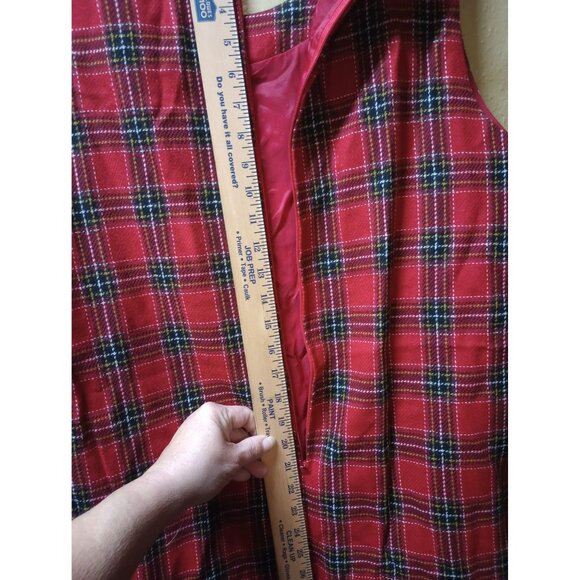 Sag Harbor wool blend sleeveless full button down lined dress women's 12 - Picture 6 of 9